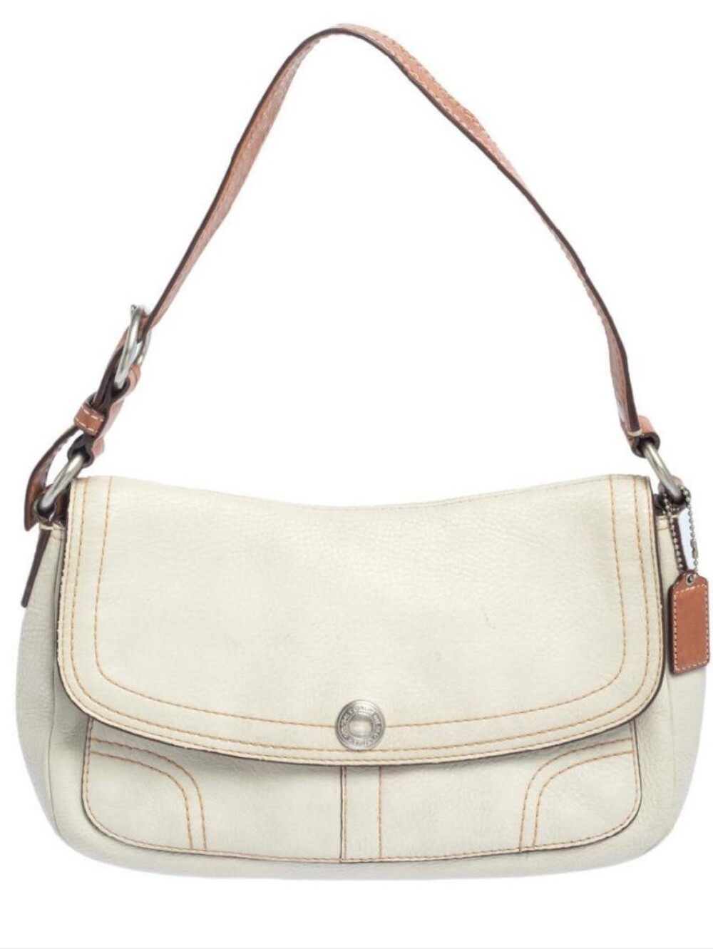 Vintage Coach Chelsea Pebbled Leather Flap Shoulder Bag F12336